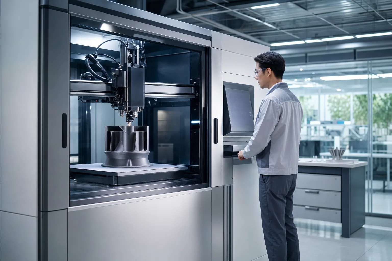 Fasilitas manufaktur aditif dengan mesin 3D printing industri